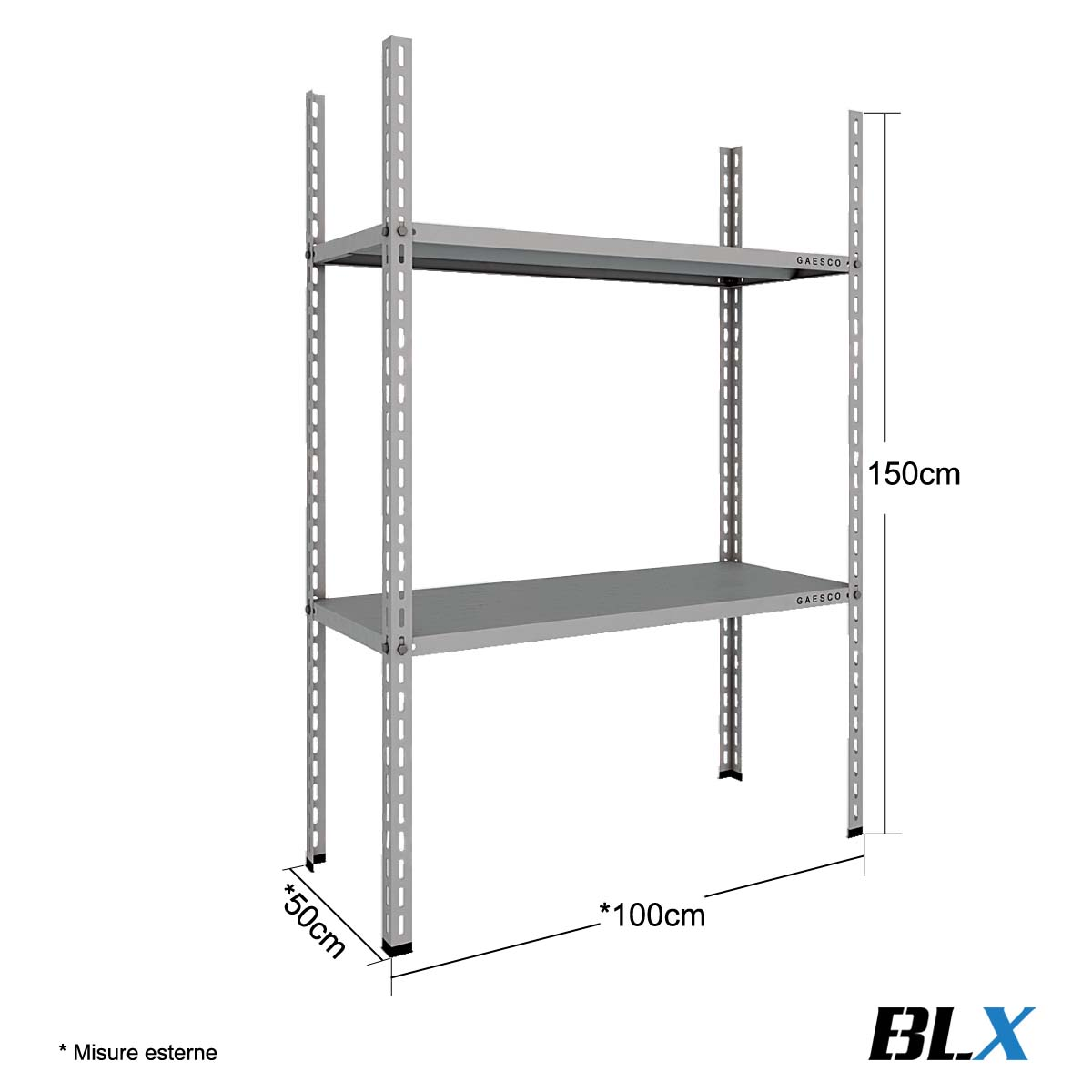 Scaffale a bullone BLX 2 rip. / cm. L.100xP.50xH.150
