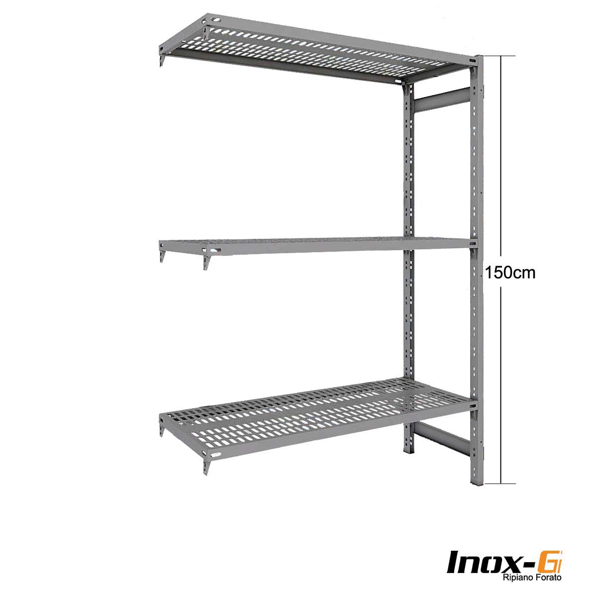Scaffale Acciaio Inox AISI 304 Ripiano Forato - H.150 cm (AGG.VO)