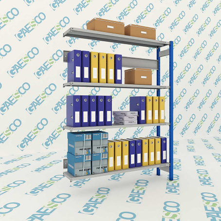 Scaffali a gancio con 4 ripiani Shelf One / cm. L.120xP.40xH.200-AGG.VO