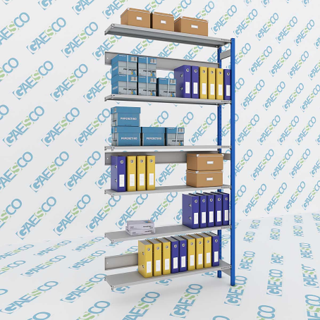 Scaffali a gancio con 6 ripiani Shelf One / cm. L.120xP.30xH.300-AGG.VO
