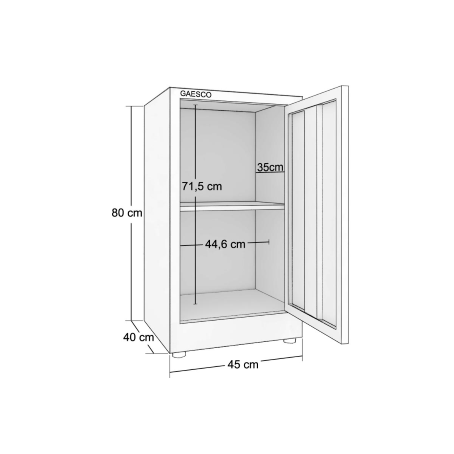 Armadio portaoggetti Zincoplastificato - 1 anta Beige - Dim. 45x40x80H cm.