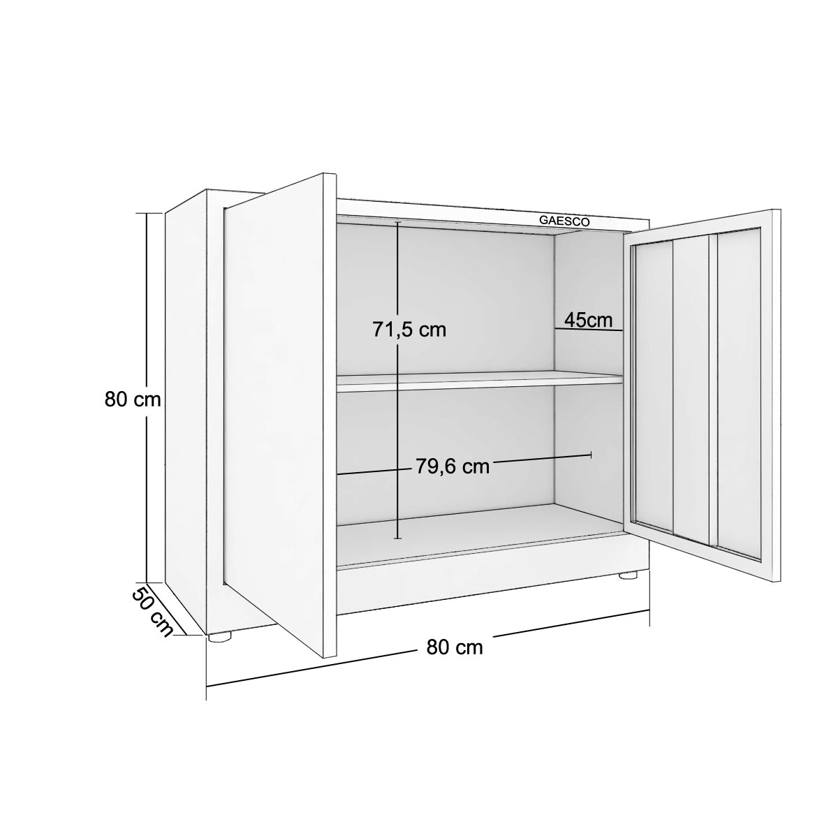 Armadio portaoggetti Zincoplastificato - 2 ante battenti - Dim. 80x50x80H cm.