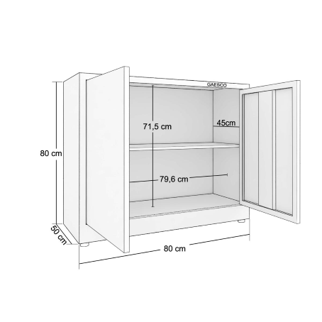 Armadio portaoggetti Zincoplastificato - 2 ante Rosso - Dim. 80x50x80H cm.