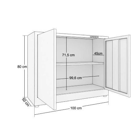 Armadio portaoggetti Zincoplastificato - 2 ante Grigio - Dim. 100x50x80H cm.