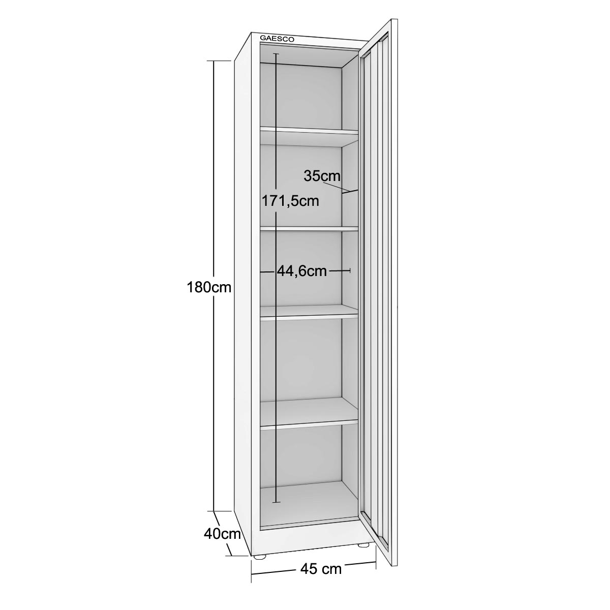 Armadio portaoggetti Zincoplastificato - 1 anta Rosso - Dim. 45x40x180H cm.