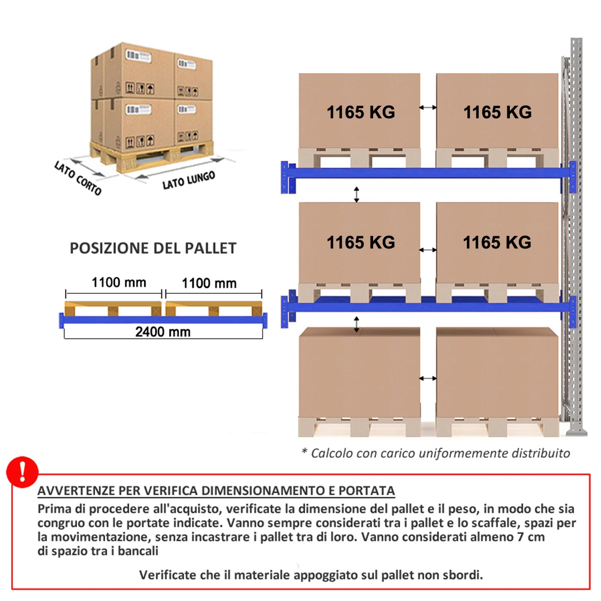 Scaffale portapallet MT10 / cm. L.240xP.120xH.300 / 2 Liv. (AGG)