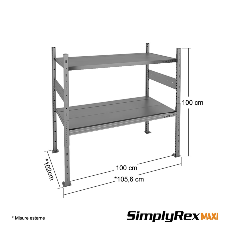 Tavolino in acciaio per magazzino / cm.L.100xP.100xH.100 - BASE