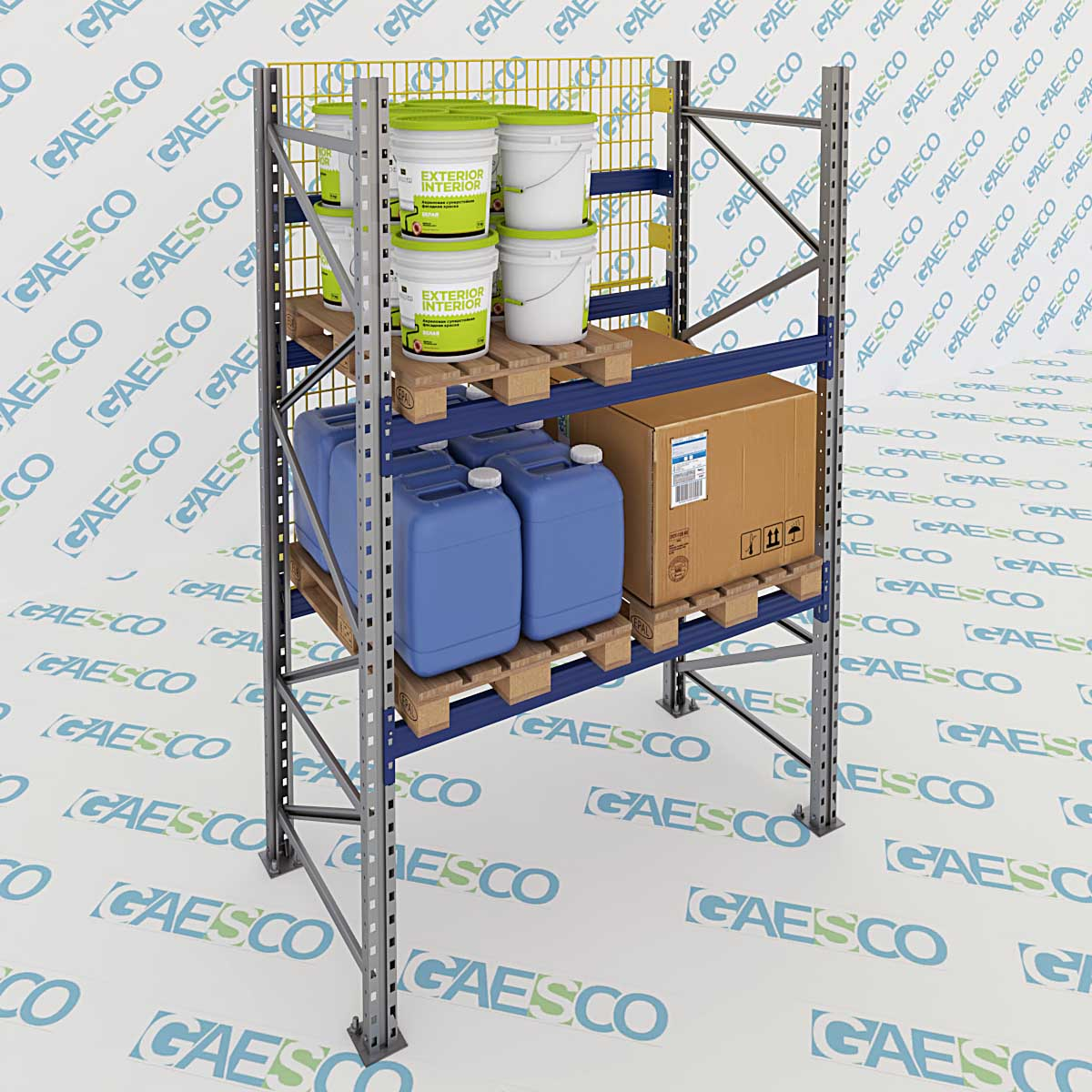 Fermapallet posteriore per scaffali portapallet - cm. L.270