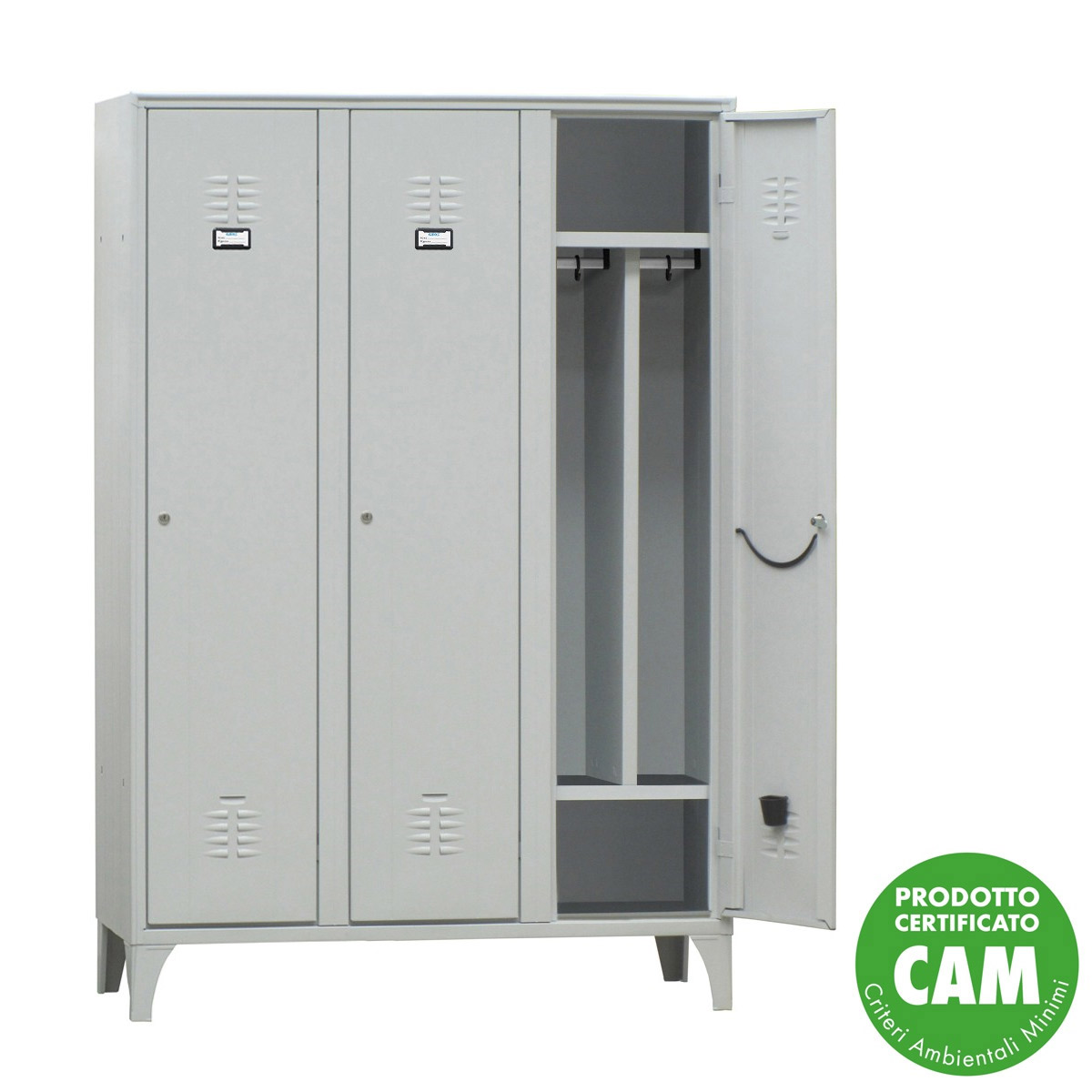 Armadietto spogliatoio Sporco Pulito 3 Posti a norma ASL | cm. L.120xP.50xH.180