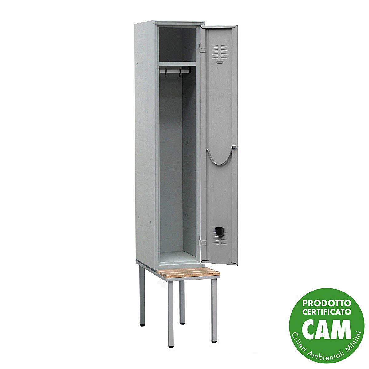 Armadietto Spogliatoio Salvaspazio con panca -  1 Persona  / cm.30x80x210H /