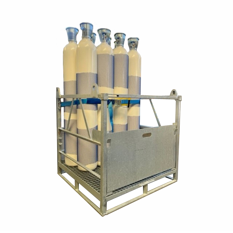 Cesta porta bombole zincata per 16 bombole di gas