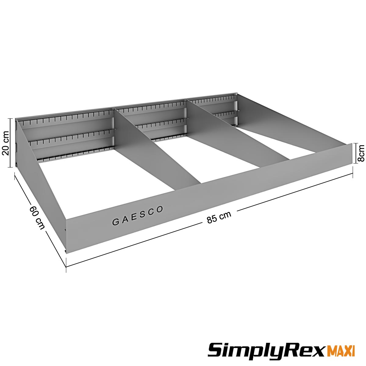 Divisorio a 3 scomparti per ripiani Simplyrex / cm. L.85xP.60