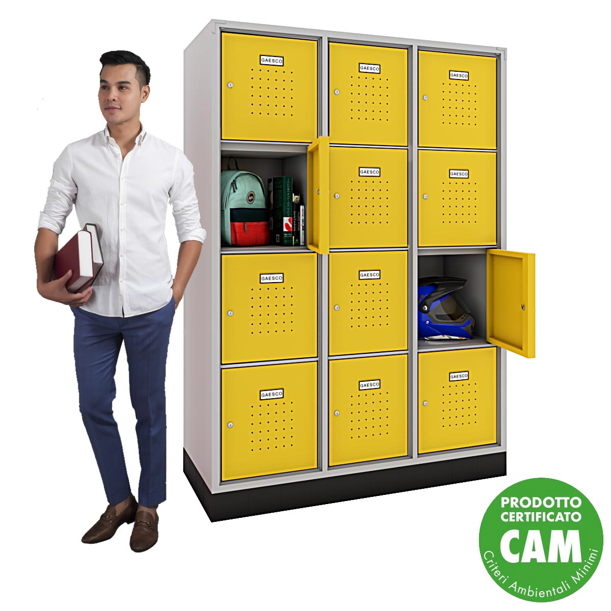 Armadio casellario 12 vani su zoccolo - cm. L.120XP.50xP.175H