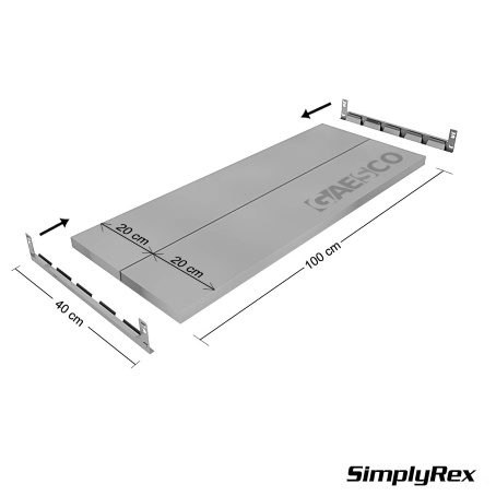 Ripiano completo SimplyRex / cm.L.100xP.40 (140Kg.)