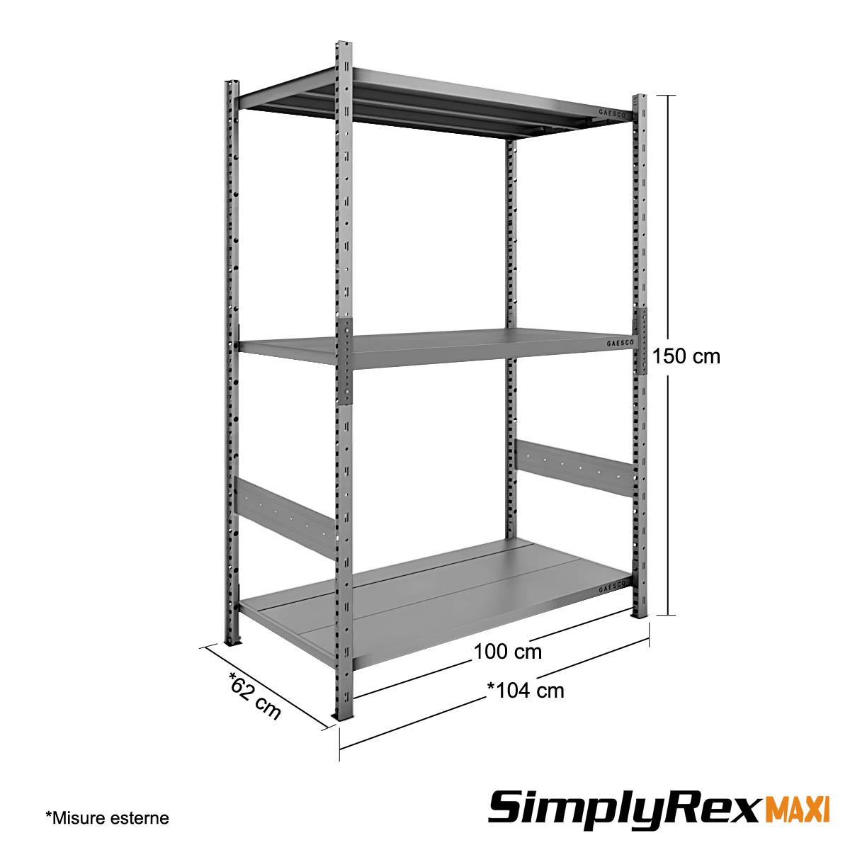 Scaffale Componibile - cm. L.100xP.60xH.150 Simplyrex