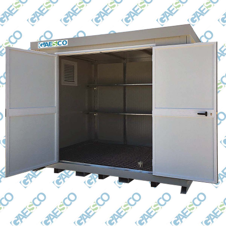 Container di stoccaggio con pavimento grigliato / cm. L.713xP.213xH.252