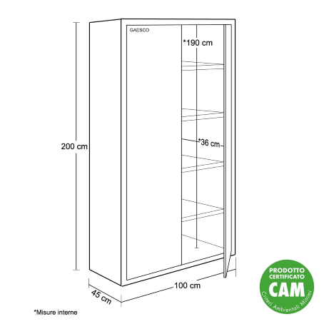 Armadio da Ufficio Ante Battenti Beige - 100x45x200H cm