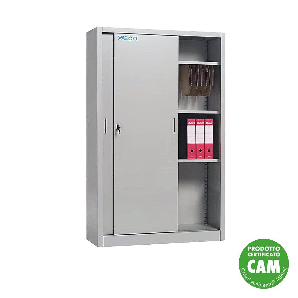 Armadio da Ufficio Ante Scorrevoli Grigio Chiaro - 120x45x150H cm