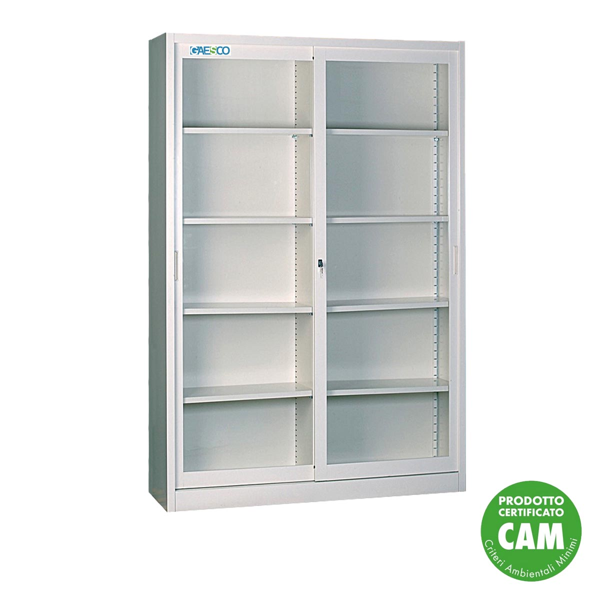 Armadio da Ufficio Ante in Vetro Beige - 150x60X200H cm