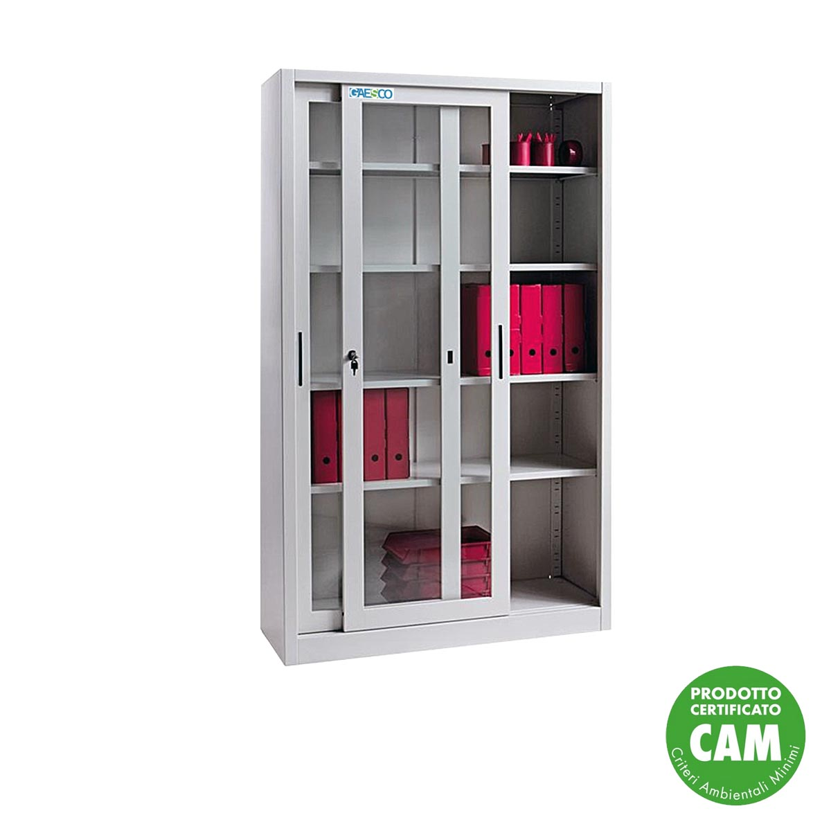 Armadio da Ufficio Ante in Vetro Nero - 120x45X200H cm