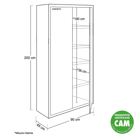 Sopralzo Armadio da Ufficio Ante Battenti Beige - 90x40x200H cm