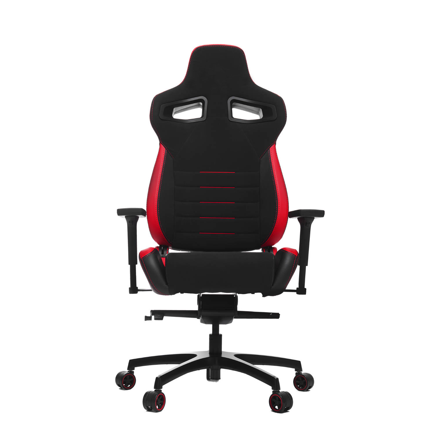 Poltrona Gaming VERTIGO: Reclinabile, Cuscino lombare, Poggiatesta H.131/137 - ROSSO