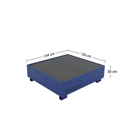 Scaffalatura per 4 fusti con vasca - GAESCO - / cm. L.180xP.80xH.250