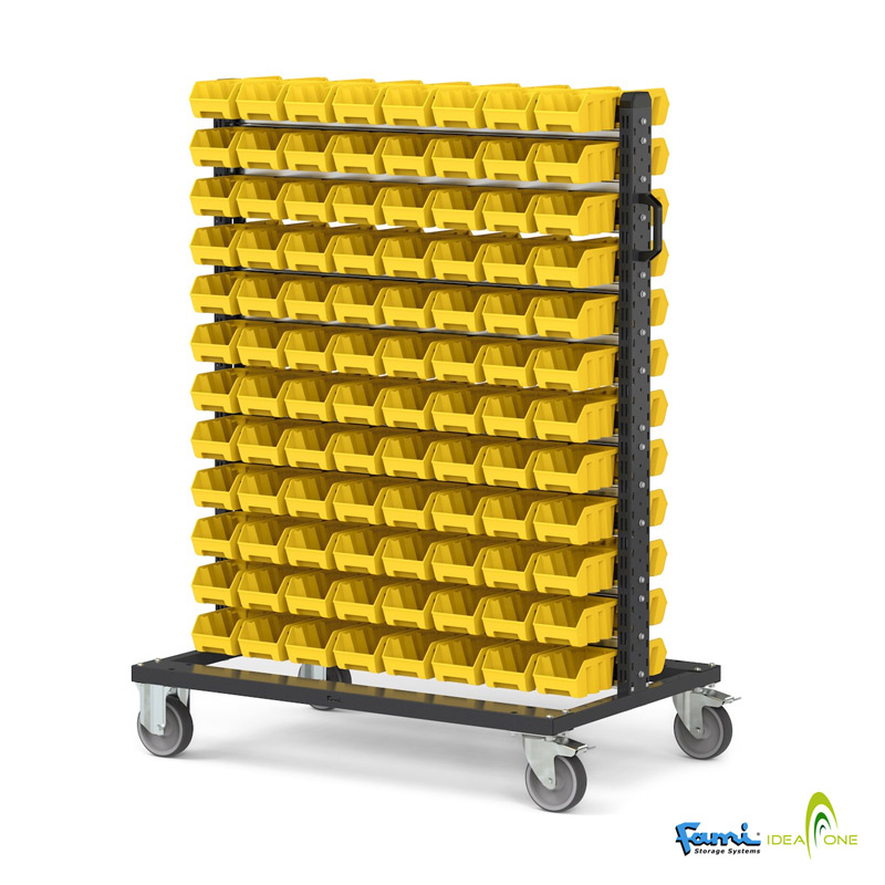 Carrelli portaminuterie con 192 contenitori / cm. L.106,7xP.66,8xH.138,4 Giallo Zinco