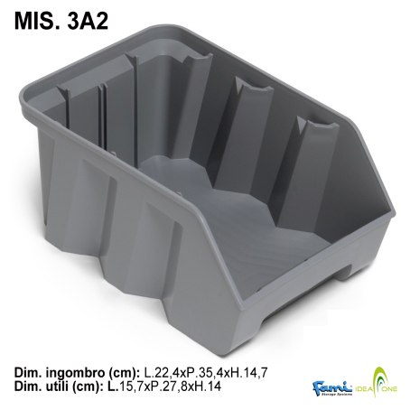 Carrello portaminuterie con 100 contenitori / cm. L.106,7xP.66,8xH.138,4 Grigio