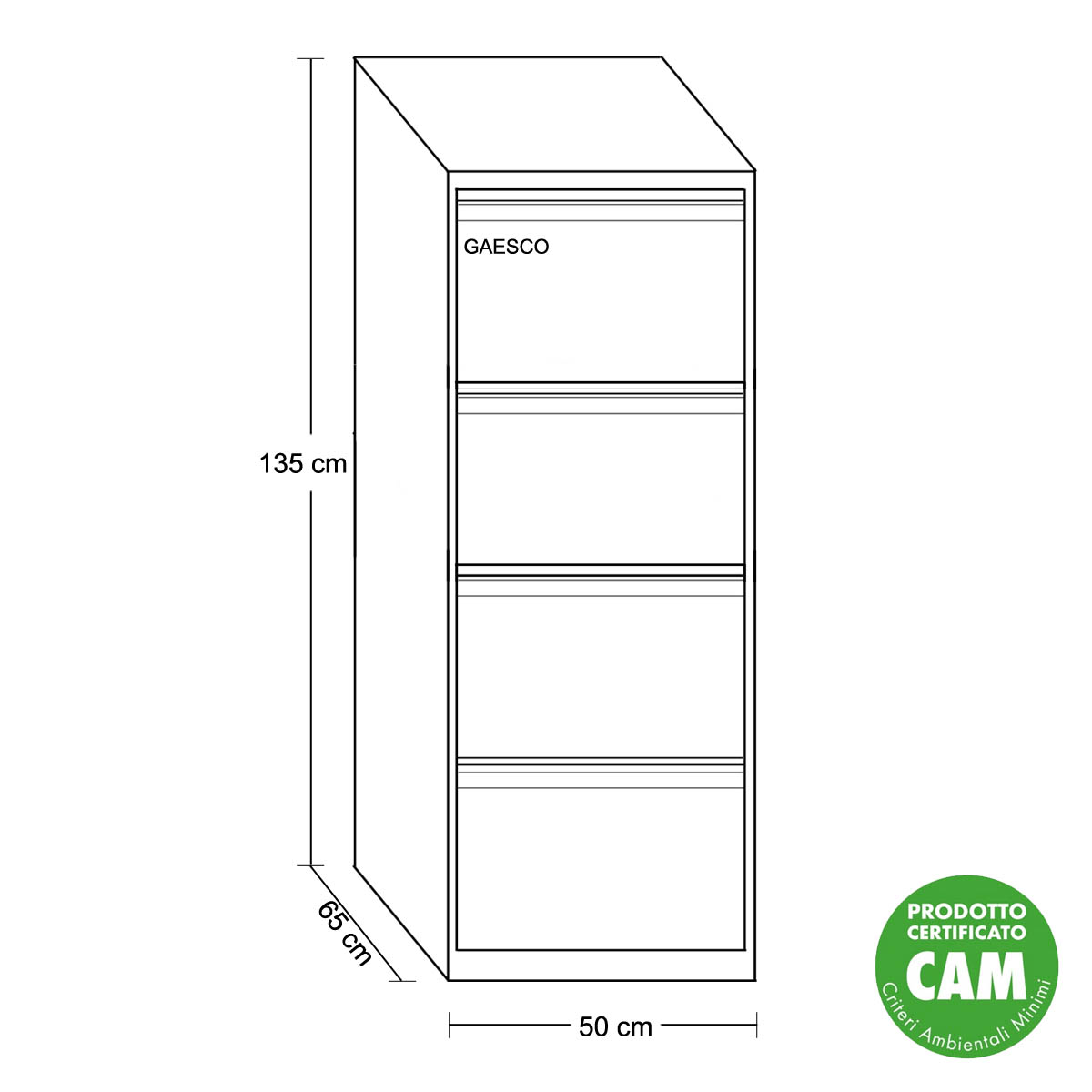 Classificatore a 4 cassetti EMY / cm. L.50xP.65xH.135
