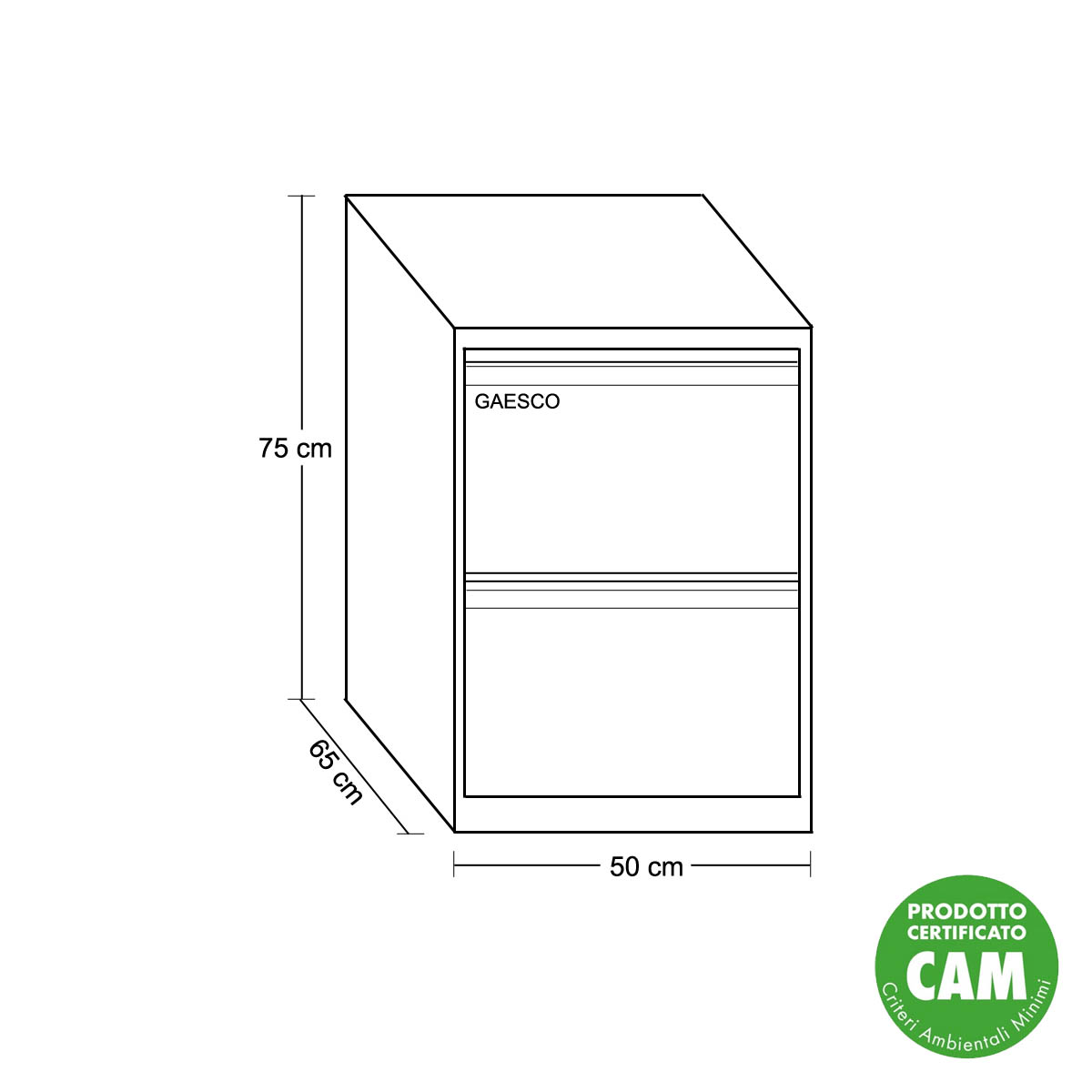 Classificatore a 2 cassetti EMY / cm. L.50xP.65xH.75 BEIGE