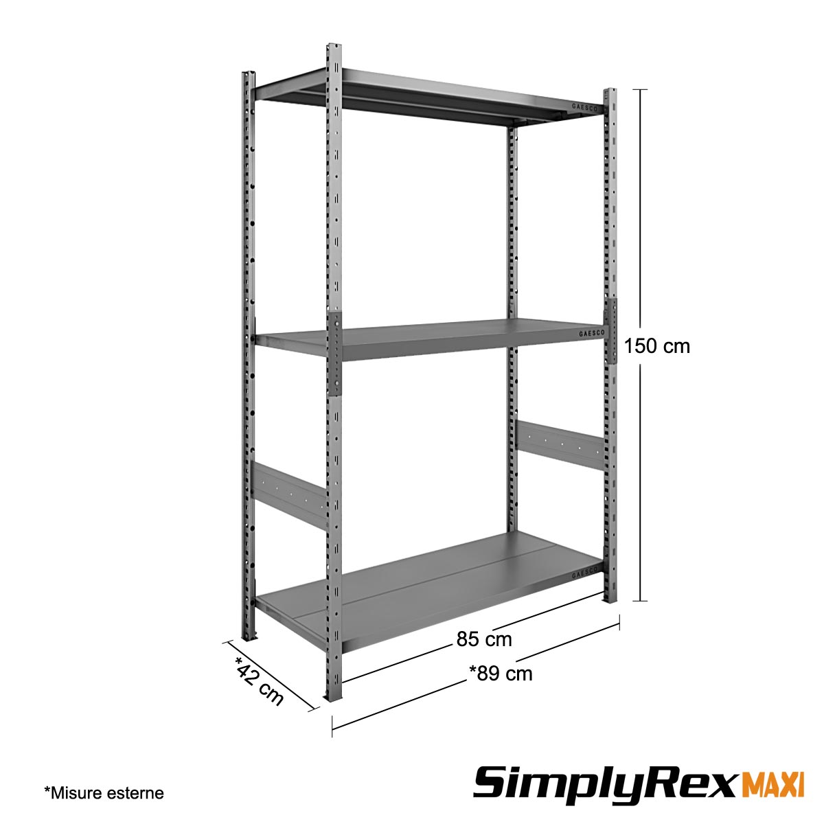 Scaffale Componibile - cm. L.85xP.40xH.150 Simplyrex
