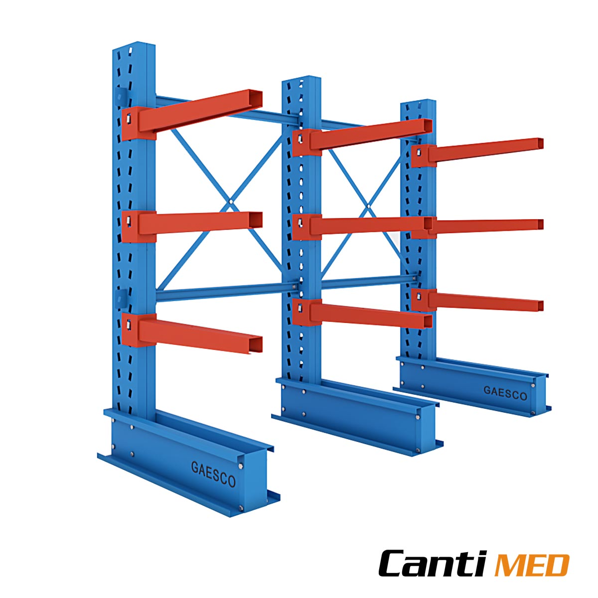 Cantilever da 3 colonne Monofronte con 9 Bracci cm 80 / cm. L.220 x P.80 x H.200 