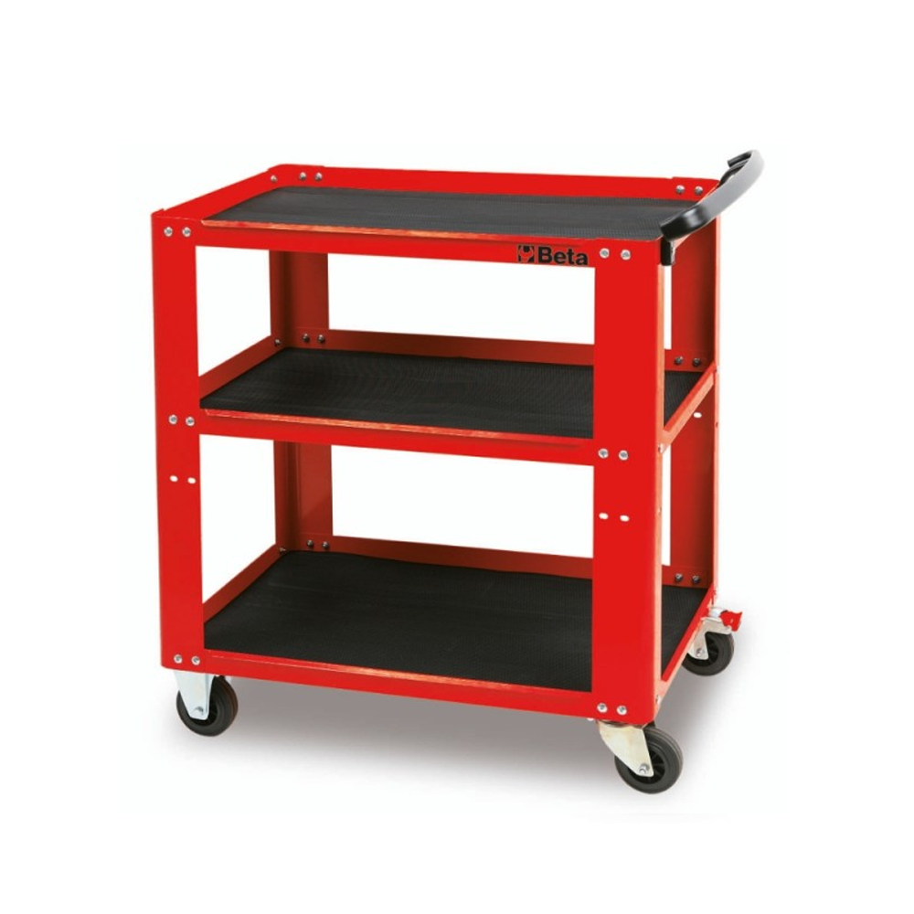 Carrello officina 3 ripiani Beta C51 (Rosso) / cm. L.80xP.45xH.90