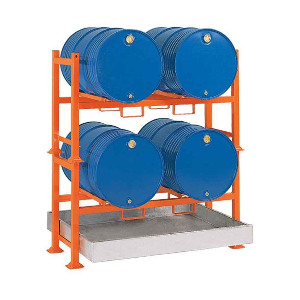 Supporto Orizzontale Sovrapponibile FUSTI da 200 Lt / cm. L.150xP.55xH.850 
