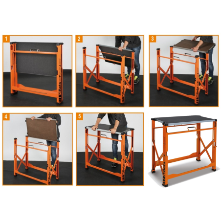 Banco lavoro pieghevole  Light piano zincato (Arancio) / cm. L.90