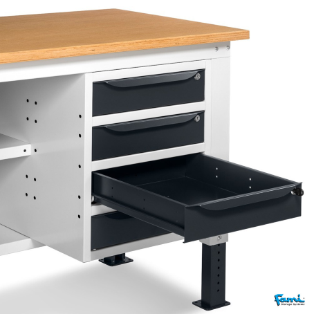 Banco da lavoro piano in legno H regolabile (GRIGIO) / cm. L.150xP.75xH.73/110,7 – FAMI WORK1507