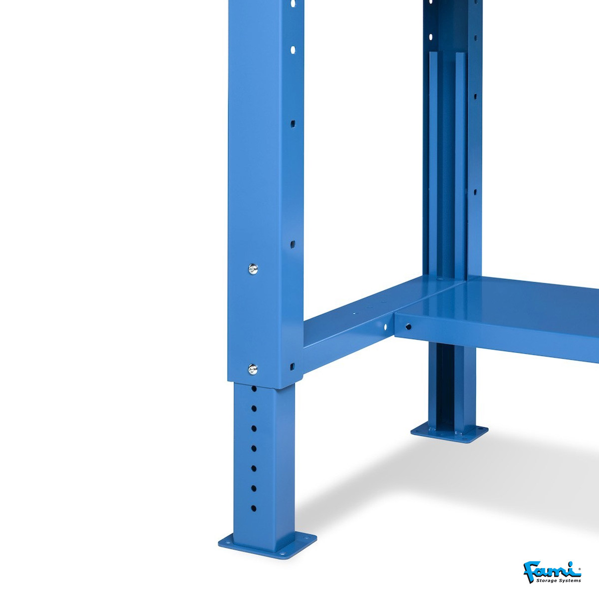 Banco da lavoro piano in legno H regolabile (BLU) / cm. L.150xP.75xH.167,5/205 – FAMI WORK1534