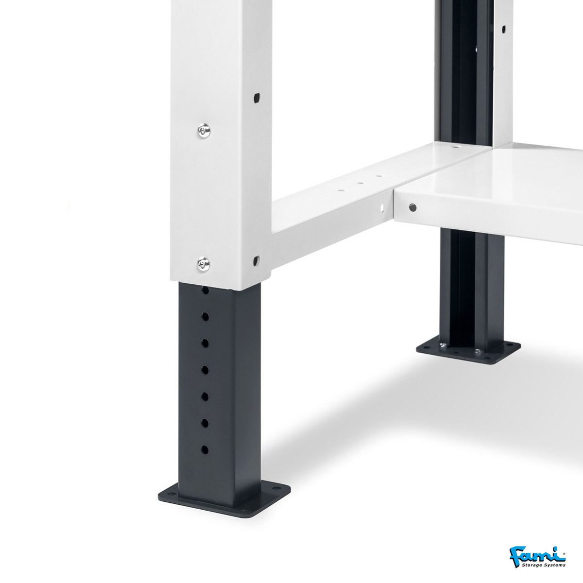 Banco da lavoro piano in legno H regolabile (GRIGIO) / cm. L.200xP.75xH.73/110,7 – FAMI WORK2003