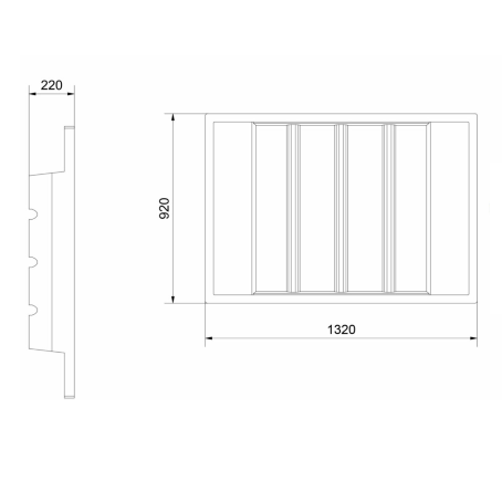 Vasca raccolta per scaffalature per pallet 800x1200 / cm. L.132xP.92xH.22 (120lt)