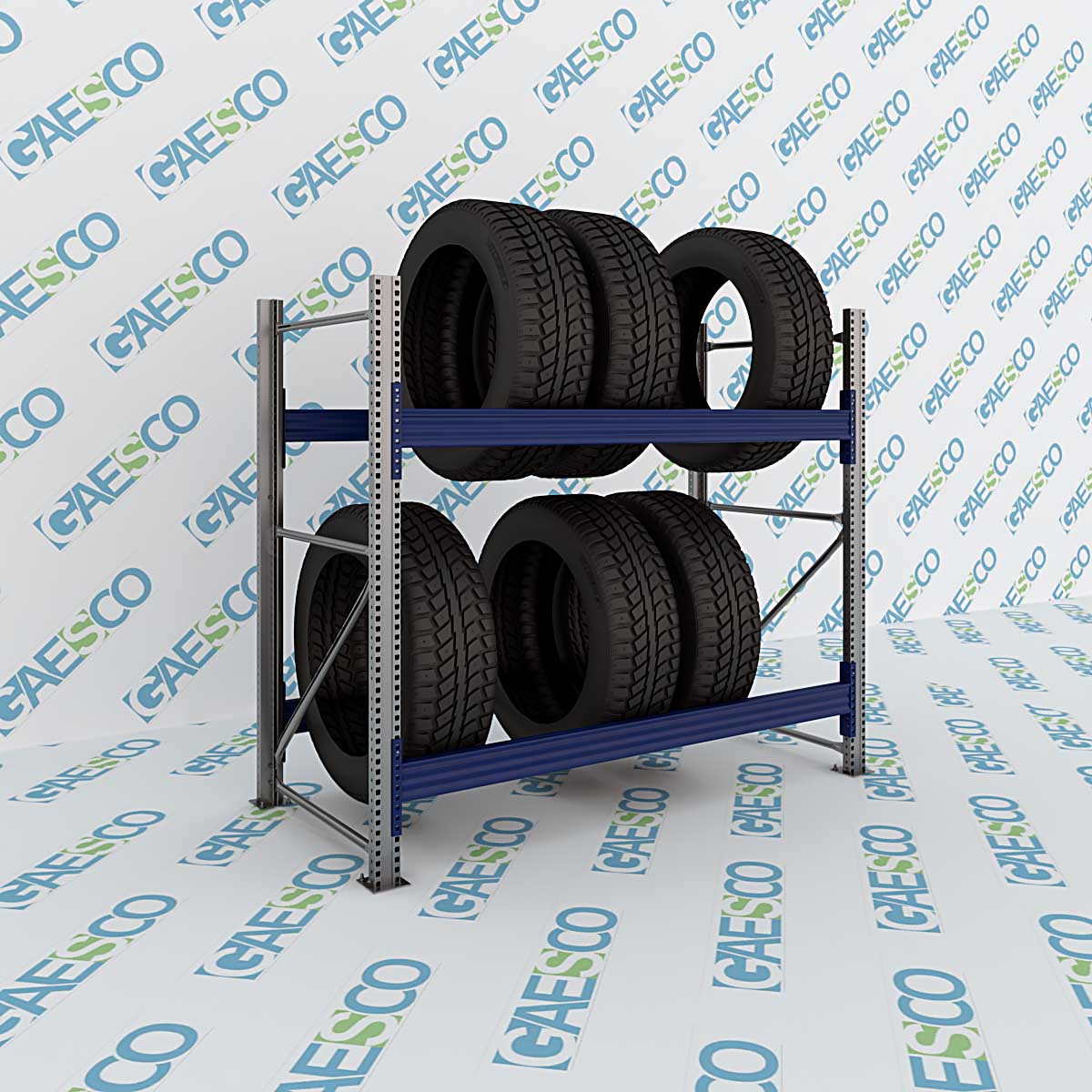 Scaffale Porta Gomme Big 2 livelli / cm. L.160xP.80xH.150-BASE