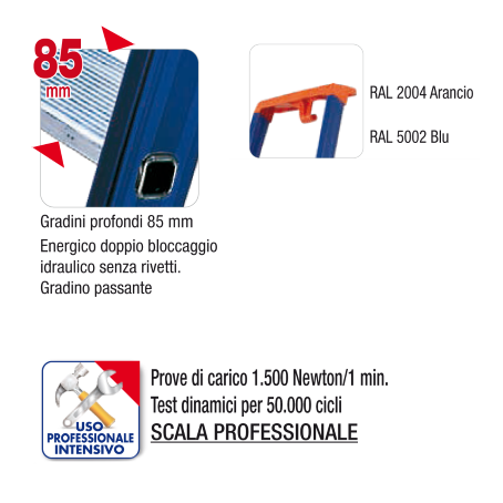 Scala lavoro professionale per uso intensivo / 4 gradini