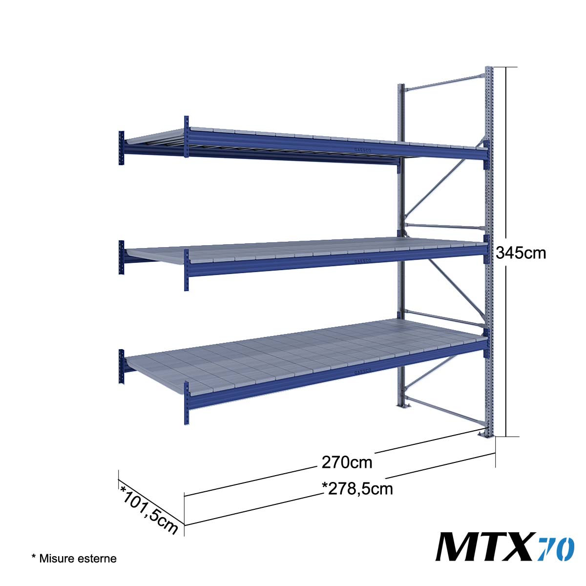 MTX70 Mod.Aggiuntivo / cm. L.270xP.100xH.345