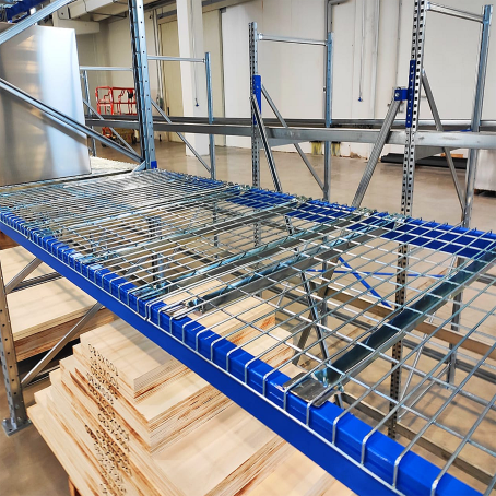 Ripiano in rete per scaffali - cm. L.88xP.110 (1000Kg) Spalle prof.1100 mm MECALUX