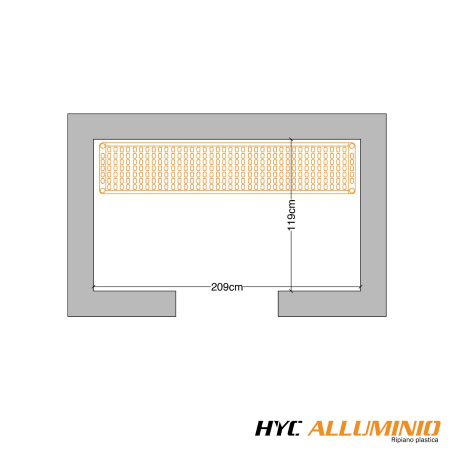 Scaffale per celle frigo Lineare  -  cm.209x119 H.180