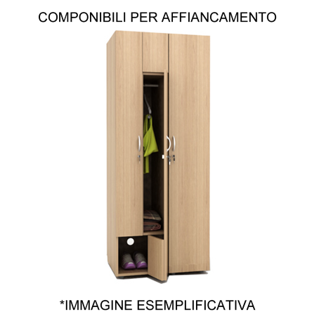 Armadio spogaliatoio in legno a 2 posti ante a "Z" / cm.40x52x185H NOCE