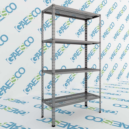 Scaffali acciaio inox bullone ripiano forato - Altezza cm.200