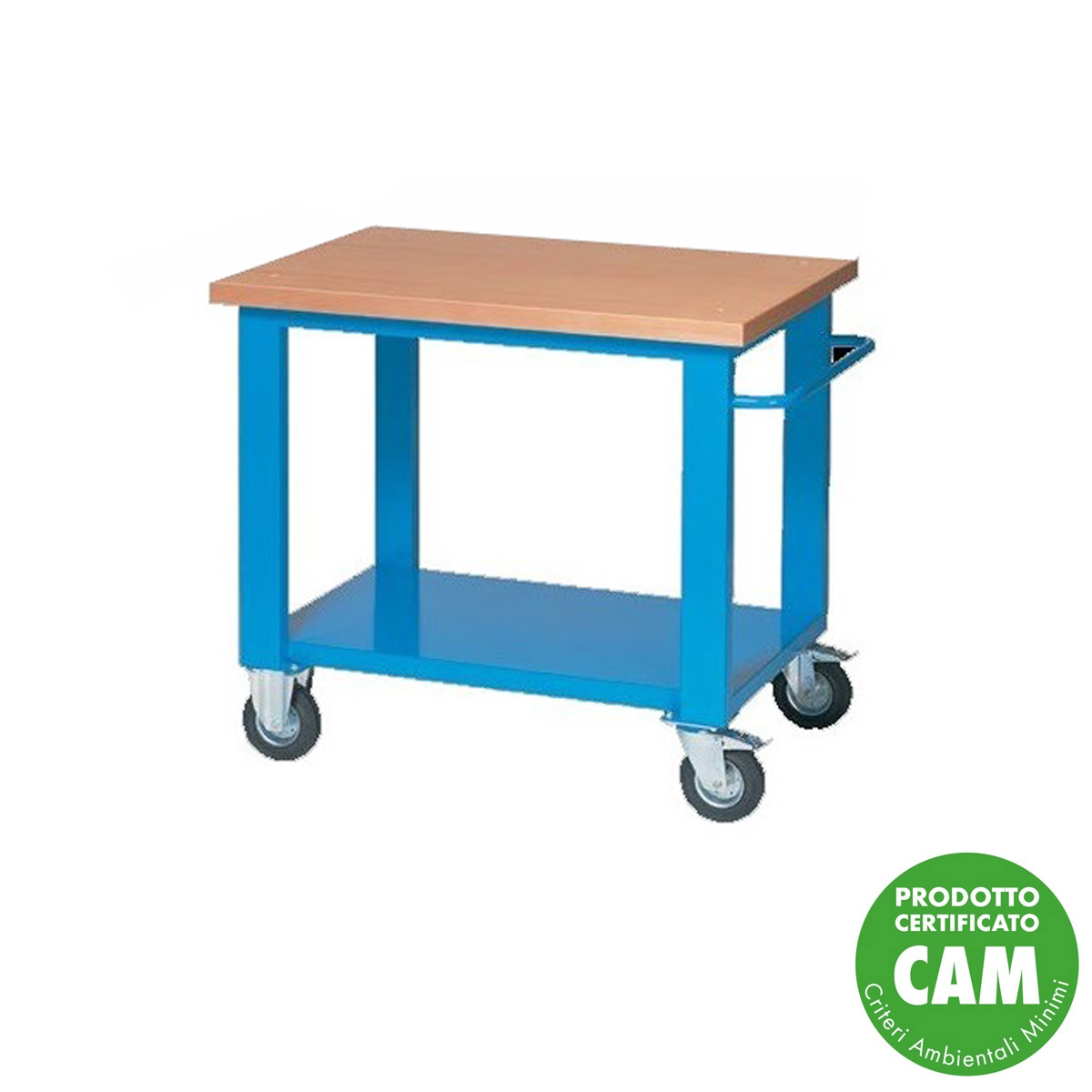 Banco lavoro su ruote piano in legno / cm. L.100xP.70xH.90,5 BANK
