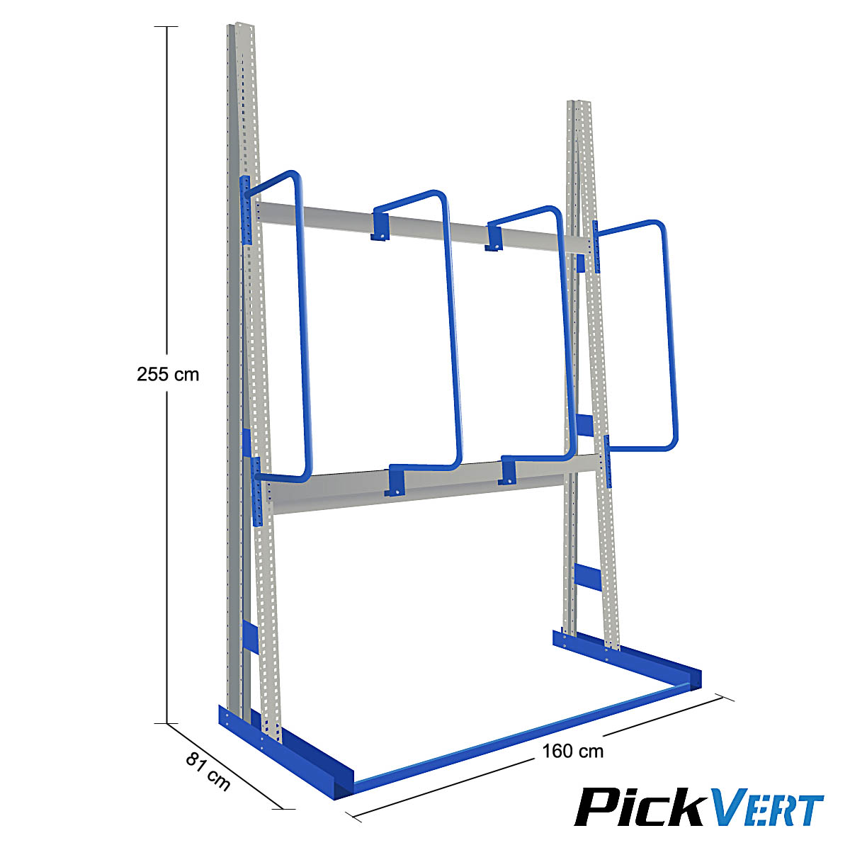 Scaffale rastrelliera Verticale / cm. L.160xP.81xH.255 (PickVERT) - BASE
