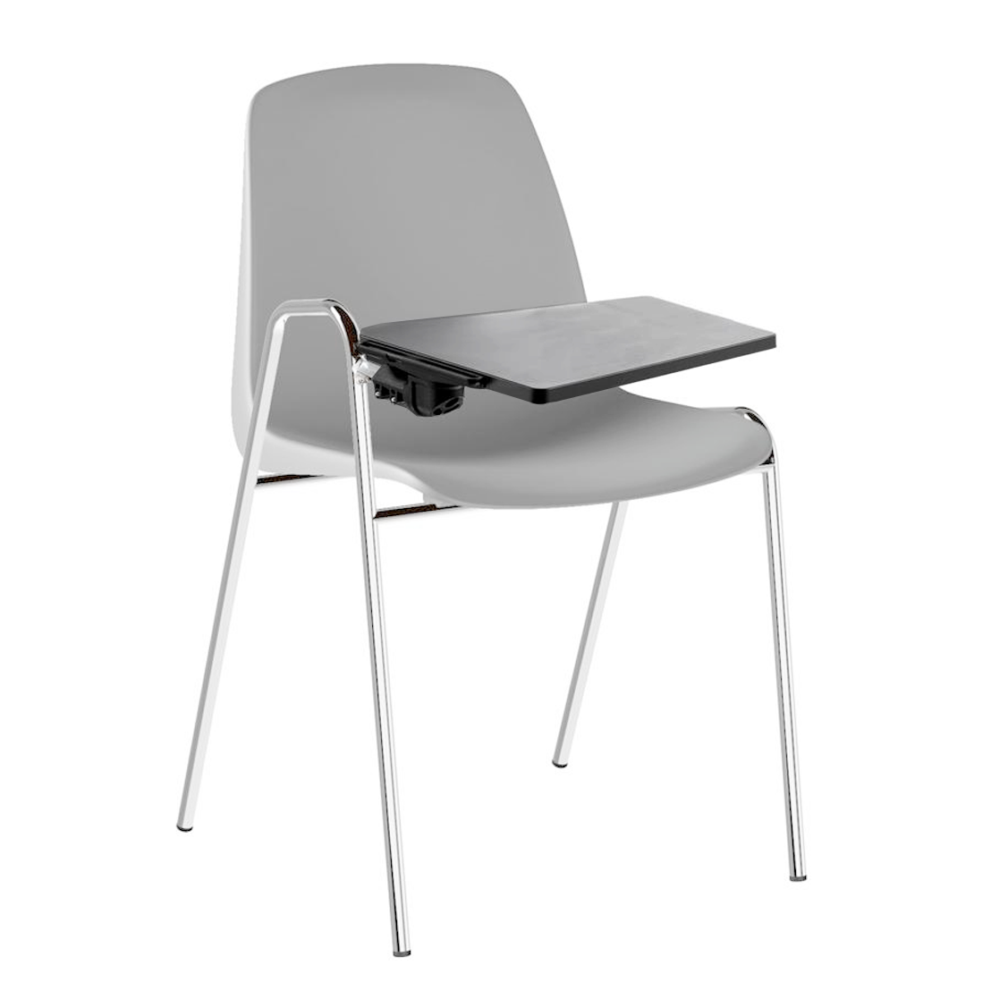 Sedia Monoscocca tavoletta IOS (5 Pezzi): Seduta Plastica, Telaio Cromato - GRIGIO